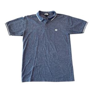 Basic Line heather blue polo shirt